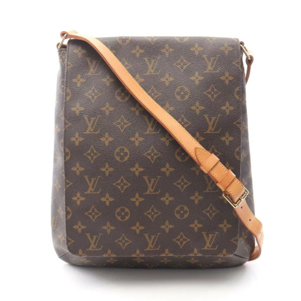 Louis Vuitton Musette Monogram Shoulder Bag Canvas Leather Brown